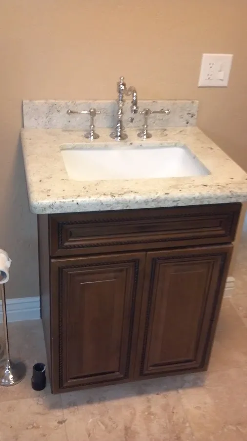Finished bathroom vanity for Water Line Repair in Elko